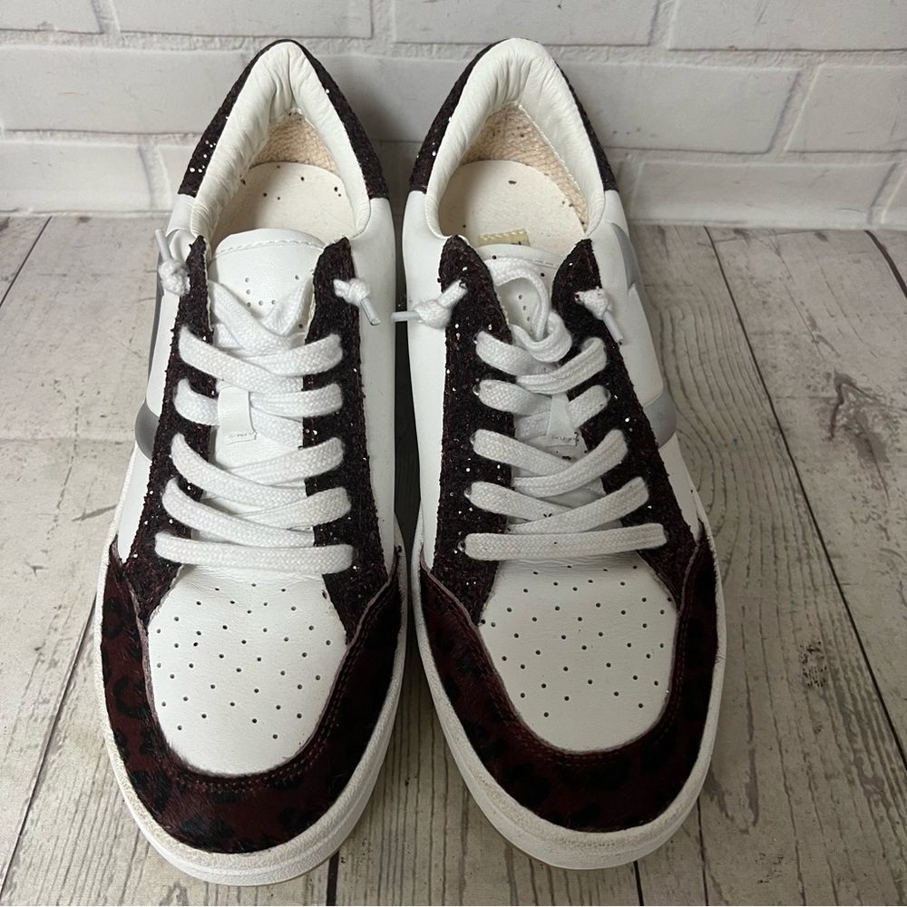 Vintage Havana Size 9 South Sneakers Wild Plum Dark Red Hair White Silver Shoes - Picture 4 of 10